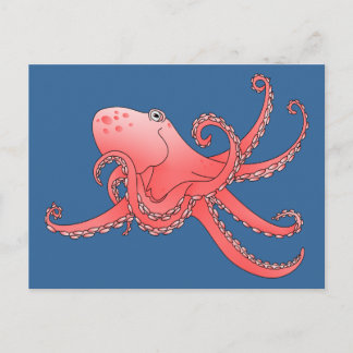 Orangenktopus Postkarte