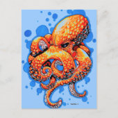 Orangenktopus Postkarte (Vorderseite)