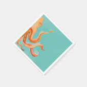 Orangenktopus Serviette (Ecke)