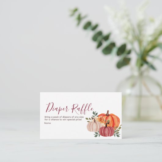 Orangenkürbis Babydusche - Windeln Begleitkarte (Stehend Vorderseite)