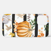 Orangenkürbis, Blume, Blätter, Streifen b Case-Mate iPhone Hülle (Rückseite (Horizontal))
