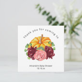 Orangenkürbis-Dusche Einladung (Stehend Vorderseite)