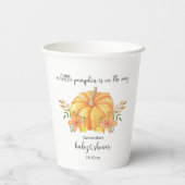 Orangenkürbis-Dusche Pappbecher (Rückseite)