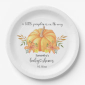 Orangenkürbis-Dusche Pappteller (Vorderseite)