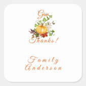 Orangenkürbis Erntedank wünscht Sticker (Vorderseite)