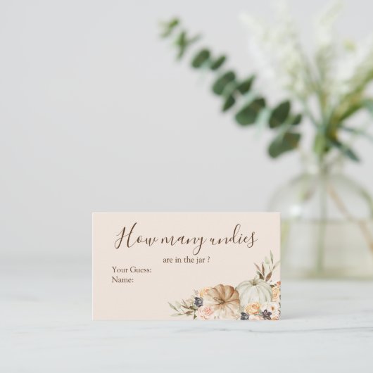 Orangenkürbis gebrannt Floral Wie viele Unes Enclo Begleitkarte (Stehend Vorderseite)