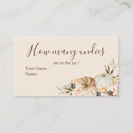 Orangenkürbis gebrannt Floral Wie viele Unes Enclo Begleitkarte (Vorderseite)