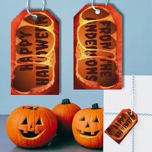 Orangenkürbis Halloween Geschenkanhänger