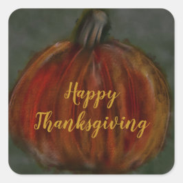 Orangenkürbis Quadratischer Aufkleber