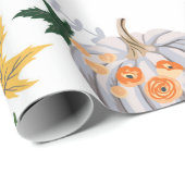 Orangenkürbis und Blume Geschenkpapier (Rolleneckpunkt)