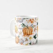 Orangenkürbis und Blume Kaffeetasse (Vorderseite Links)