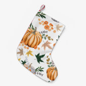 Orangenkürbis und Blume Kleiner Weihnachtsstrumpf (Vorderansicht (hängend))