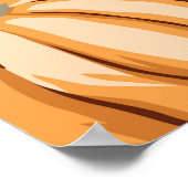 Orangenkürbis und Blume Poster (Ecke)