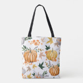 Orangenkürbis und Blume Tasche (Rückseite)