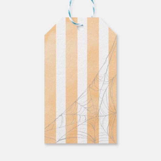 Orangenkürbis Wasserfarbe Trick oder Gusto Geschenkanhänger (Rückseite)