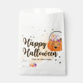 Orangenkürbis Wasserfarbenkinder tricksen oder gön Geschenktütchen (Vorderseite)