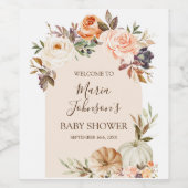 Orangenkürbis Wein Flasche Wein Etikett (Einzelnes Label)