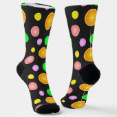 Orangenlemon Grapefruitsommermuster Monogramm Socken (Gewinkelt)