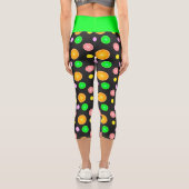Orangenlemon Limone Grapefruits Sommermuster Party Capri Leggings (Rückseite)
