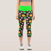 Orangenlemon Limone Grapefruits Sommermuster Party Capri Leggings (Vorderseite)