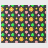 Orangenlemon Limone Grapefruits Sommermuster Party Geschenkpapier (Flach)