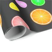 Orangenlemon Limone Grapefruits Sommermuster Party Geschenkpapier (Rolleneckpunkt)