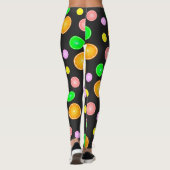 Orangenlemon Limone Grapefruits Sommermuster Party Leggings (Rückseite)