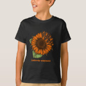 Orangenleukämie Bewusstsein Sonnenblumengeschenk K T-Shirt (Vorderseite)
