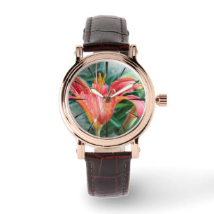 Orangenlilie Armbanduhr