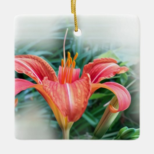 Orangenlilie Keramikornament (Vorderseite)