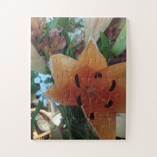 Orangenlilie Mittelstück Herbstblumenkern Puzzle (Vertikal)