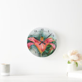 Orangenlilie Runde Wanduhr (Zuhause)