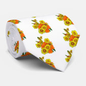 Orangenlilie und dunkle Blume Krawatte (Gerollt)