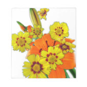 Orangenlilie und dunkle Blume Notizblock (Vorderseite)
