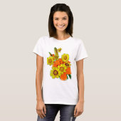 Orangenlilie und dunkle Blume T-Shirt (Vorne ganz)