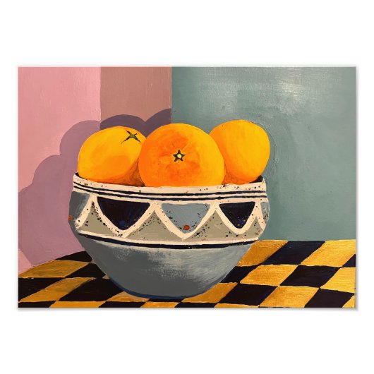 Orangenmalerei: Vergrößerung des Fotos Fotodruck (Vorne)