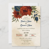 Orangenmarinade-Blume botanische Hochzeit Einladung (Vorderseite)