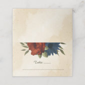 Orangenmarinade-Blume botanische Hochzeit Platzkarte (Außenseite Aufgefaltet)