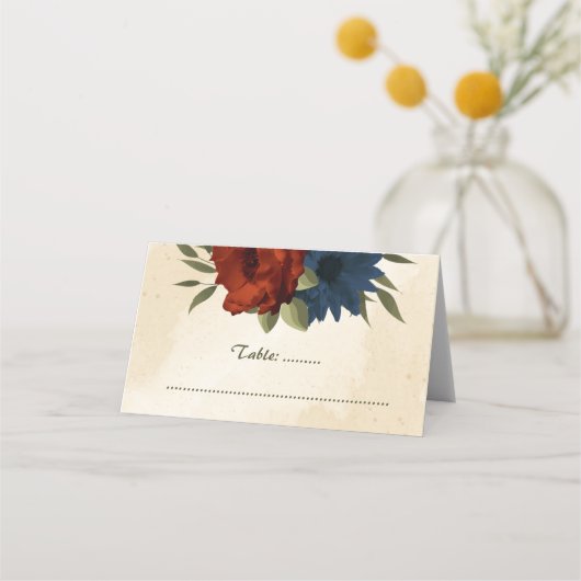 Orangenmarinade-Blume botanische Hochzeit Platzkarte (Vorderseite)