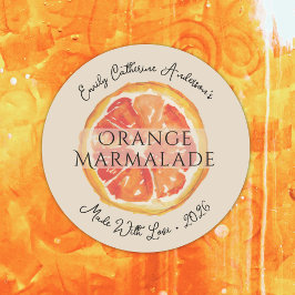Orangenmarmelade Artisan-Jam-Glas-Verpackungslabel Runder Aufkleber