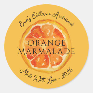 Orangenmarmelade Artisan-Jam-Glas-Verpackungslabel Runder Aufkleber