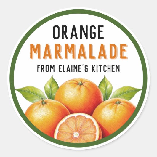 Orangenmarmelade-Einmachen Runder Aufkleber (Vorderseite)