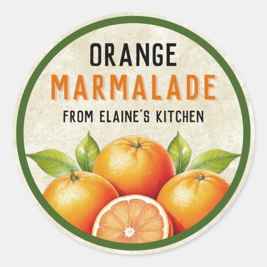 Orangenmarmelade Runder Aufkleber (Vorderseite)