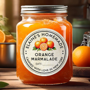 Orangenmarmelade-Sonderaufkleber mit Orangen Runder Aufkleber