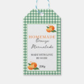 Orangenmarmeladenglas Etikett personalisiert Gingh Geschenkanhänger (Vorderseite)