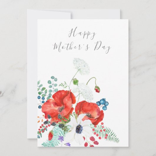 Orangenmohn-Blume Einladung (Vorderseite)