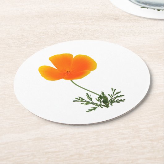 Orangenmohn, runder Untersetzer (Angewinkelt)