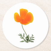 Orangenmohn, runder Untersetzer (Vorderseite)