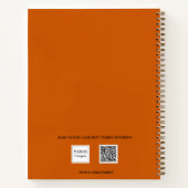 Orangenmonogramm des Sketchbook-Fotos Notizblock (Rückseite)