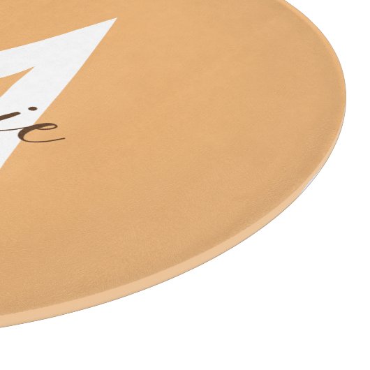 Orangenmonogramm Schneidebrett (Ecke)